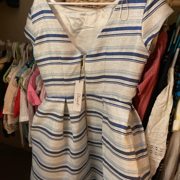 White/ Blue new Closet of London dress - Picture 3 of 5